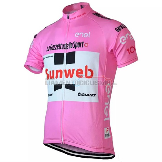 Abbigliamento Ciclis Sunweb Manica Corta 2018 Rosa e Bianco